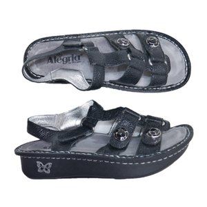 Alegria Kleo Masonry Slip On Leather Sandal Shoes Womens Size 7/7.5 37 Black